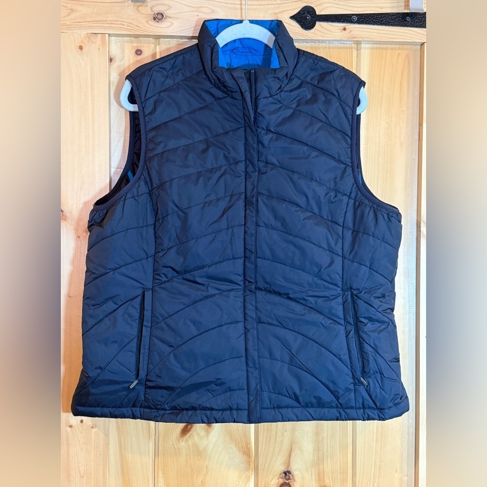 Lands' End‎ Ladies’ XL 18-20 Navy Blue Quilted Vest